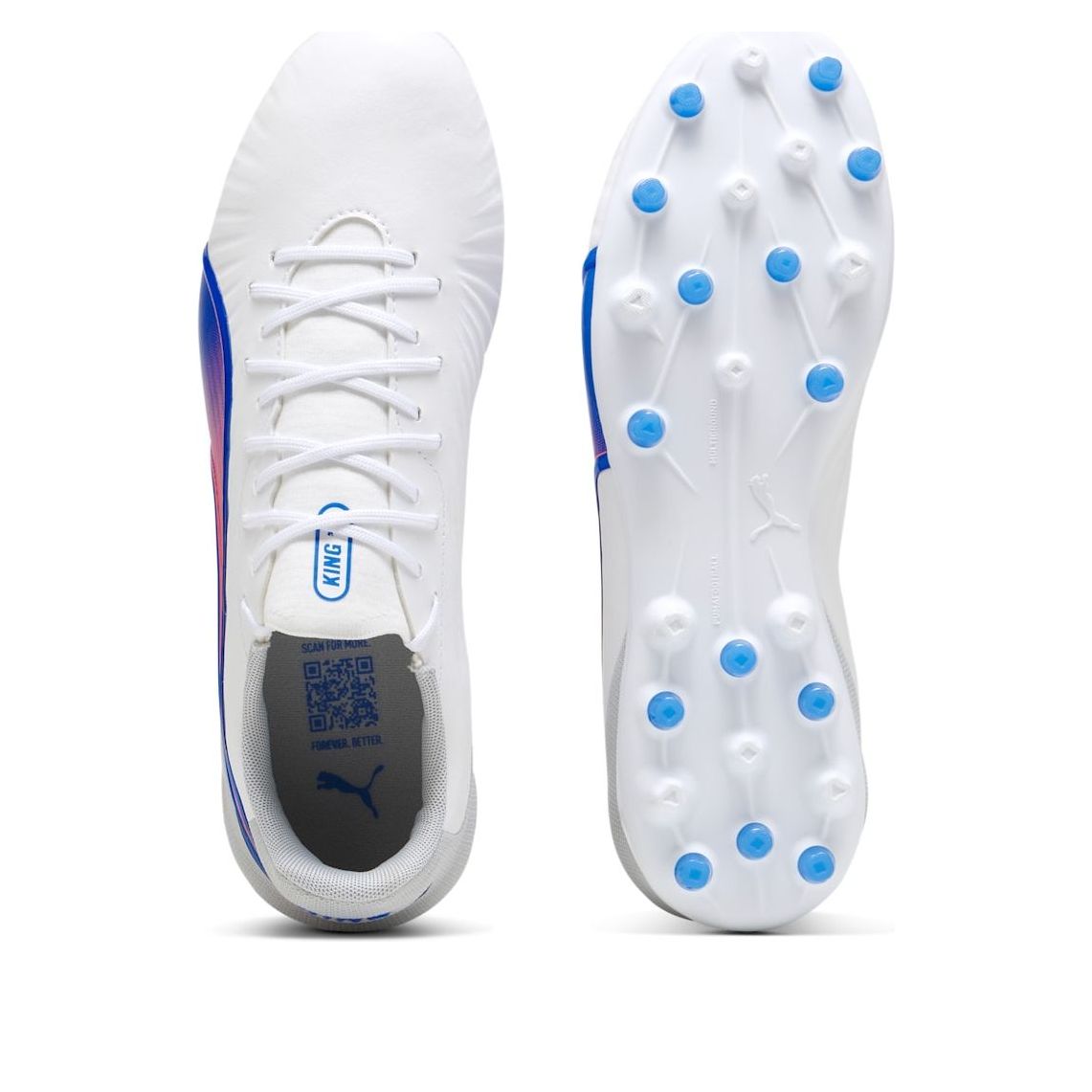 PUMA King Match MG Formula 'White Bluemazing Flat Light Gray' 107878-02