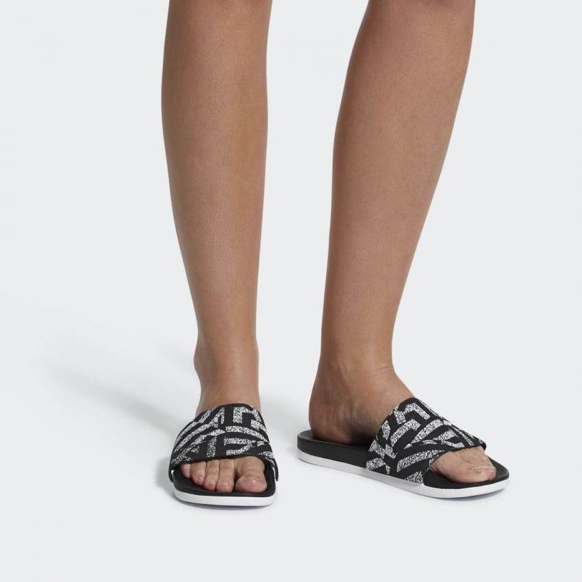 (WMNS) adidas Adilette CloudFoam Plus Graphic Slides 'Core Black' CG2820