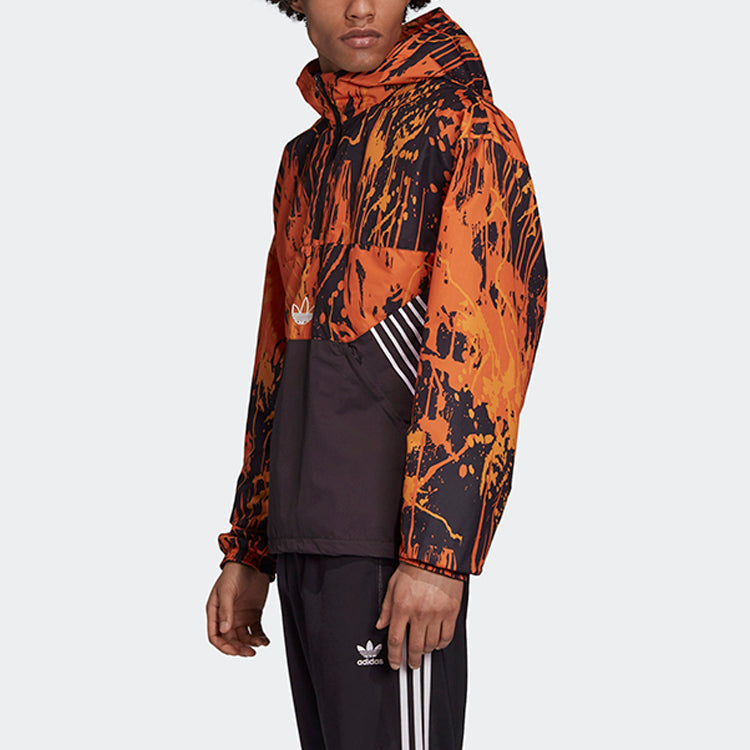 adidas originals Tlm 02 Wb Flame Colorblock Stand Collar hooded Casual Sports Jacket Orange GD5803