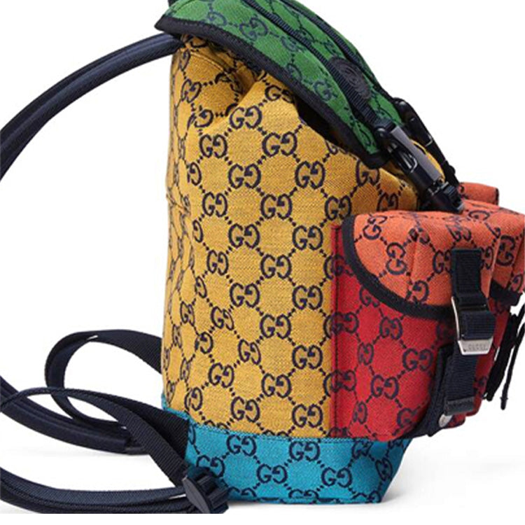 Gucci Unisex Leather GG Old Flower Logo Backpack Small Multicolor 658783-2UZBN-3280