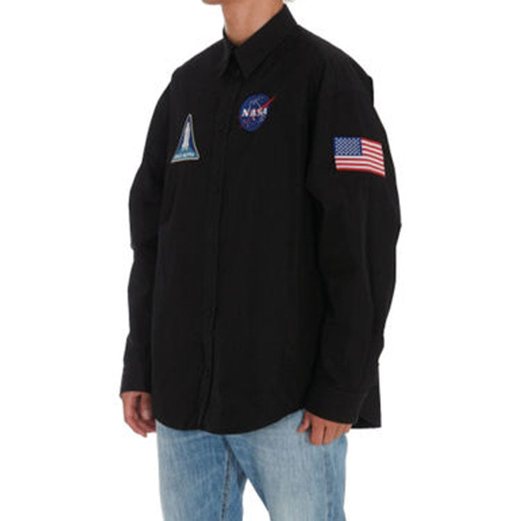 Balenciaga x NASA Space Multi-Patch Shirt 'Black' 663076TYB181000