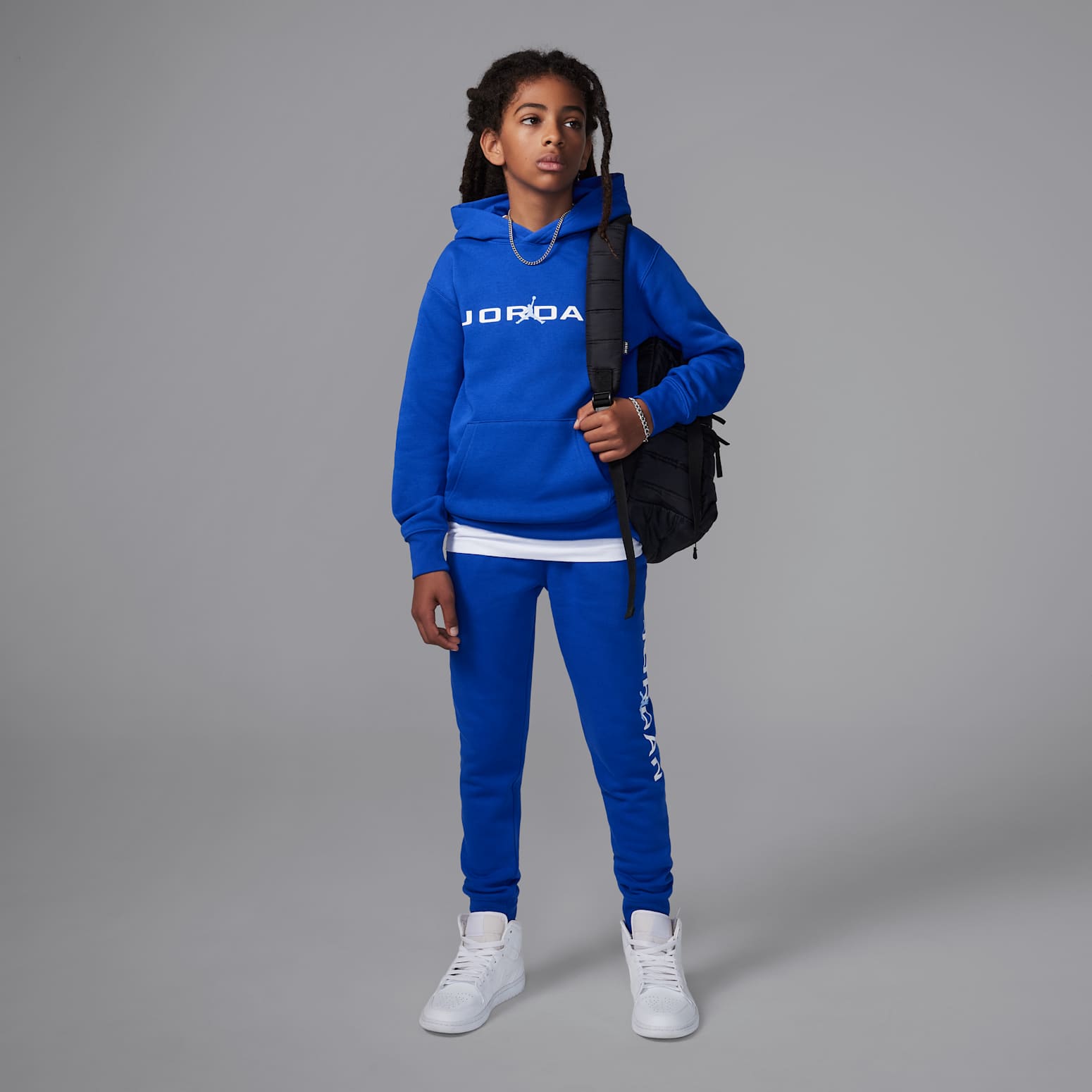 (GS) Air Jordan Baseline Pullover Hoodie 'Blue' 95D665-B5K