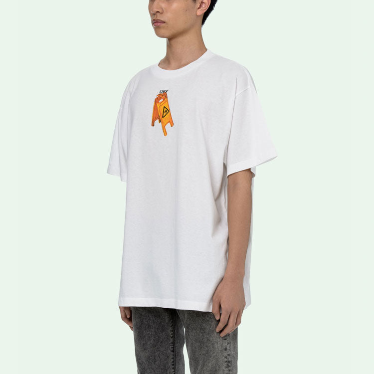 Off-White Skeleton Logo Printing Short Sleeve White OMAA038F20FAB0010110