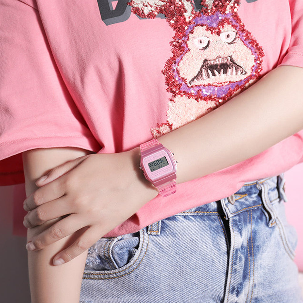 CASIO Waterproof Sports Pink Digital F-91WS-4