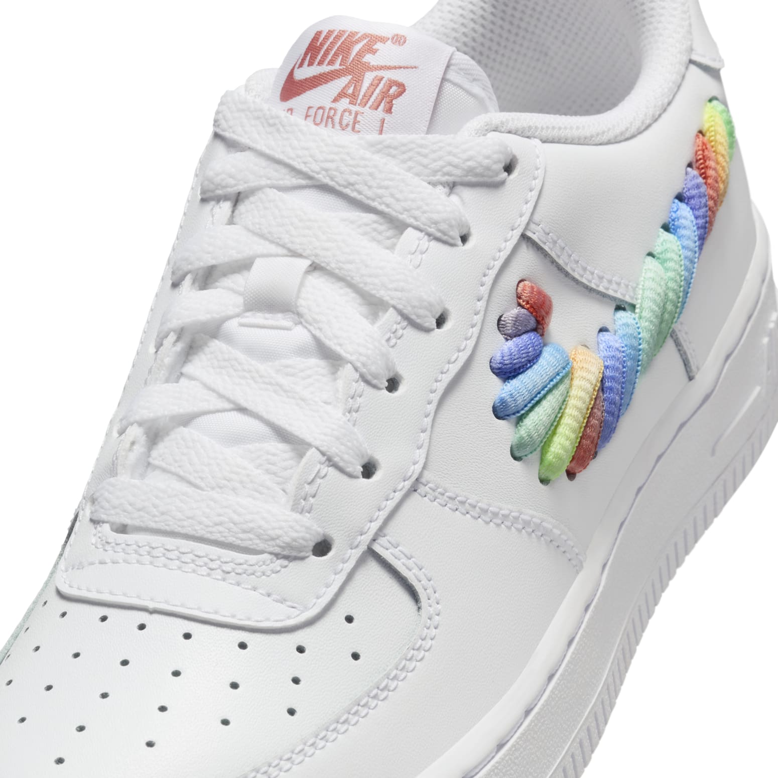 (GS) Nike Air Force 1 Low 'Rainbow Lace Swoosh' FQ4948-100