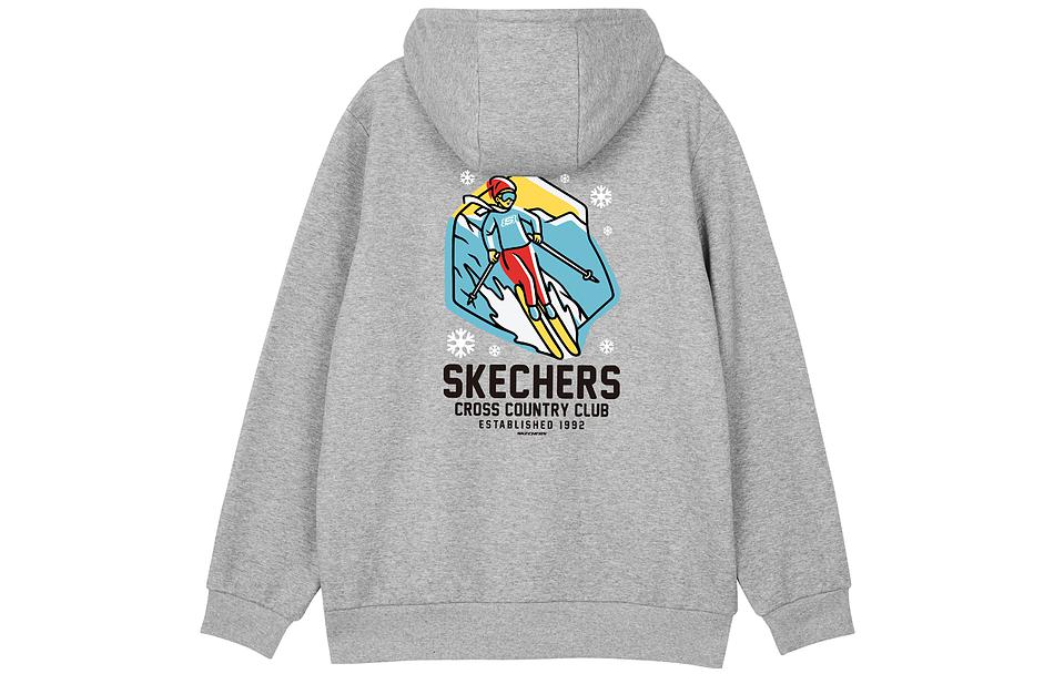 Skechers Cartoon Graphic Drawstring Hoodie 'Navy Black White Grey' L422U239