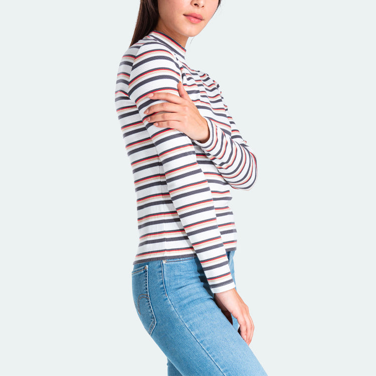 Levis Half Turtleneck Stripe Design Long Sleeves Multicolor Stripe T-Shirt 85374-0000