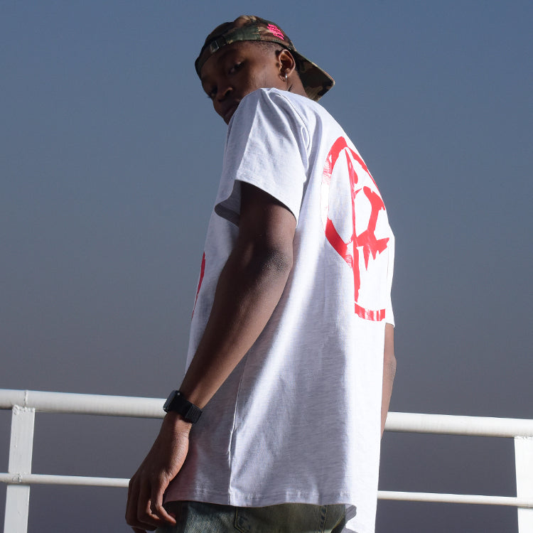 VLONE Fragment Staple Tee Large Logo Printing Short Sleeve Couple Style 'Gray Red' VLTE17FW002