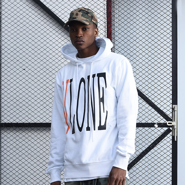 VLONE Staple Classic Printing Back Large Long Sleeves Couple Style White Orange 6932403655102