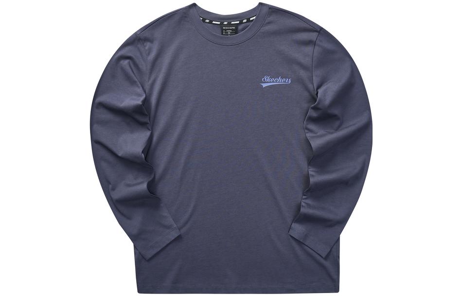 Skechers Logo Printed Crew Sweater 'White Black Blue' L323M073