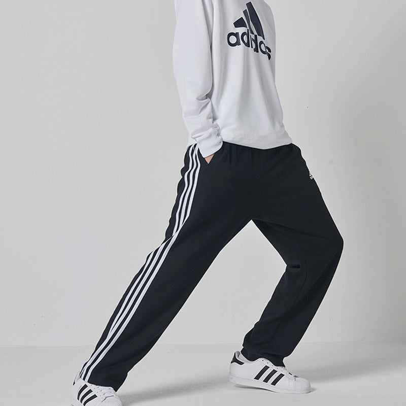 Men's adidas Straight Elastic Waistband Sports Pants/Trousers/Joggers Black TR30P2