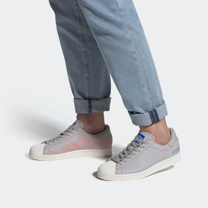 adidas Superstar Pure 'Embroidered Katakana - Grey Chalk' FV2834