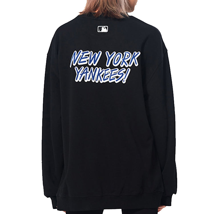 MLB New York Yankees Logo Printing Long-Sleeve Fleece Unisex Black 31MT04941-50L