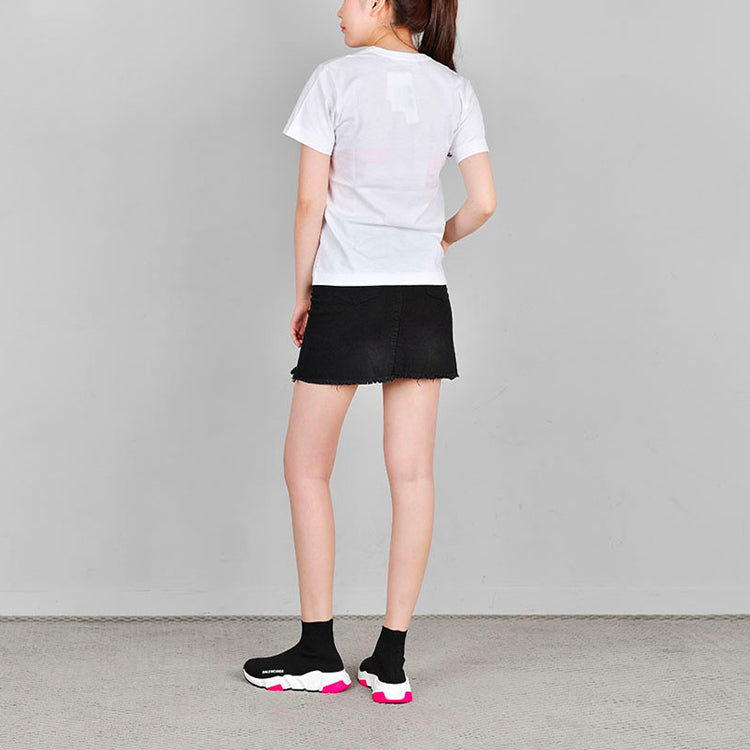 (WMNS) COMME des GARCONS PLAY Polka Dot Half Heart Tee 'White Blue' AZ-T235-051-1