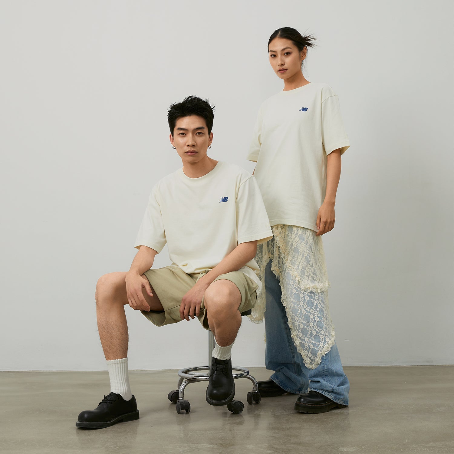 New Balance Running Duo Graphic T-Shirt Asia Sizing 'Ivory' NEE26121-IV