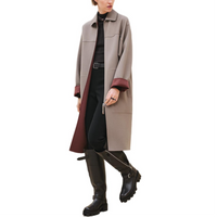 HERMES Coats Women's Gray