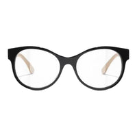 CHANEL Acetate Round Eyeglass Frames Unisex Black