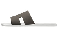 HERMES Izmir Stitching Abrasion Resistant Slide Slippers Men's Black White