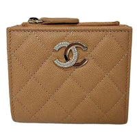 CHANEL Leather Wallet Women's Brown
