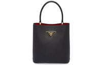 PRADA Panier Leather Handbag Shoulder Bag Crossbody Bag Women's Black