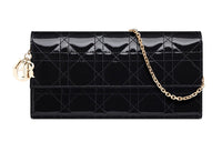 DIOR Lady Dior Cow Leather Shoulder Bag Crossbody Bag Women's Black