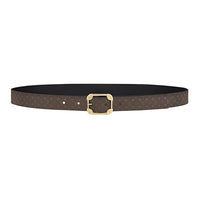 LOUIS VUITTON Calfskin Leather Belts Women's Brown Width: 2.5CM
