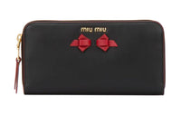 MIU MIU Calfskin Wallet Women's Black
