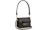 LOUIS VUITTON Dauphine Cow Leather Shoulder Bag Women's Black