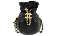 CHANEL Shiny Lambskin One Shoulder Crossbody Clutches Regular Women's Black