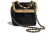 CHANEL Sheepskin Handbag Small Size Women's Black