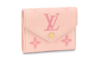 LOUIS VUITTON Cow Leather Wallet Women's Gradient Pink