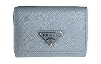 PRADA Leather Wallet Regular Women's Light Blue