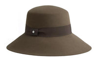 HERMES Rabbit Fur Felt Bucket Hats Women's Elephant Gray