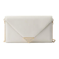 PRADA Leather Shoulder Bag Mini Women's White
