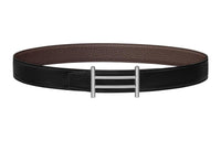 HERMES Leather Belts Women's Black/Chocolate