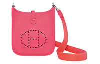 HERMES Evelyne Cow Leather Canvas Shoulder Strap Shoulder Bag, Crossbody Bag Mini Women's
