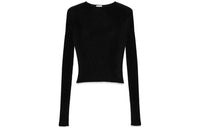 SAINT LAURENT Ribbed-Knit Cropped Top