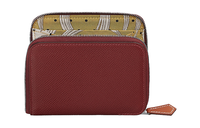 HERMES Silk'In Epsom Leather Wallet Women's Hermes Red/Sand Beige/Gray White