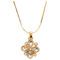SAINT LAURENT Pre Owned 2000s Flower Rhinestone Necklace