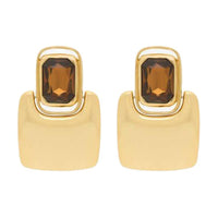 SAINT LAURENT Glass Clip On Earrings Women's Gold