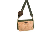 LOUIS VUITTON Maxi Multi Pochette Accessories Khaki Green/Beige
