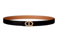 HERMES Leather Belts Women's Black