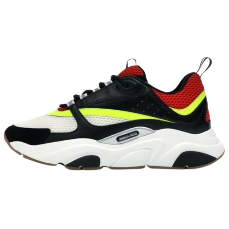 DIOR B22 Low Top Casual Shoes Men's Black Red
