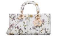 DIOR Print With Calfskin Shoulder Bag Crossbody Bag Handbag Medium Size Women's White & Multicolor