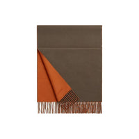 HERMES Cashmere Knit Scarves Men's Pumpkin/Gray