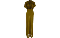 SAINT LAURENT Cut Out Crewneck Maxi Dress