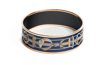 HERMES Enamel Rose Gold-Plated Bangles Women's Multicolor