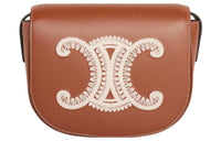 CELINE Triomphe Smooth Cow Leather Crossbody Bag, Shoulder Bag Women's Tawny