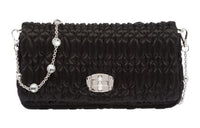 MIU MIU Silk Crossbody Bag Shoulder Bag Women's Black