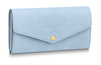 LOUIS VUITTON Sarah Cow Leather Wallet Women's Light Blue
